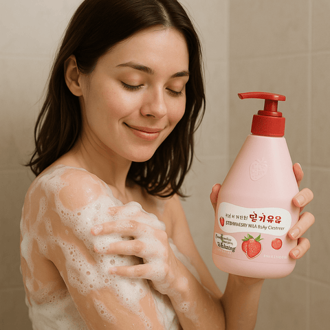 KWAILNARA Milk Body Cleanser (Strawberry), (19.75 fl.oz) - Lunara Shopping